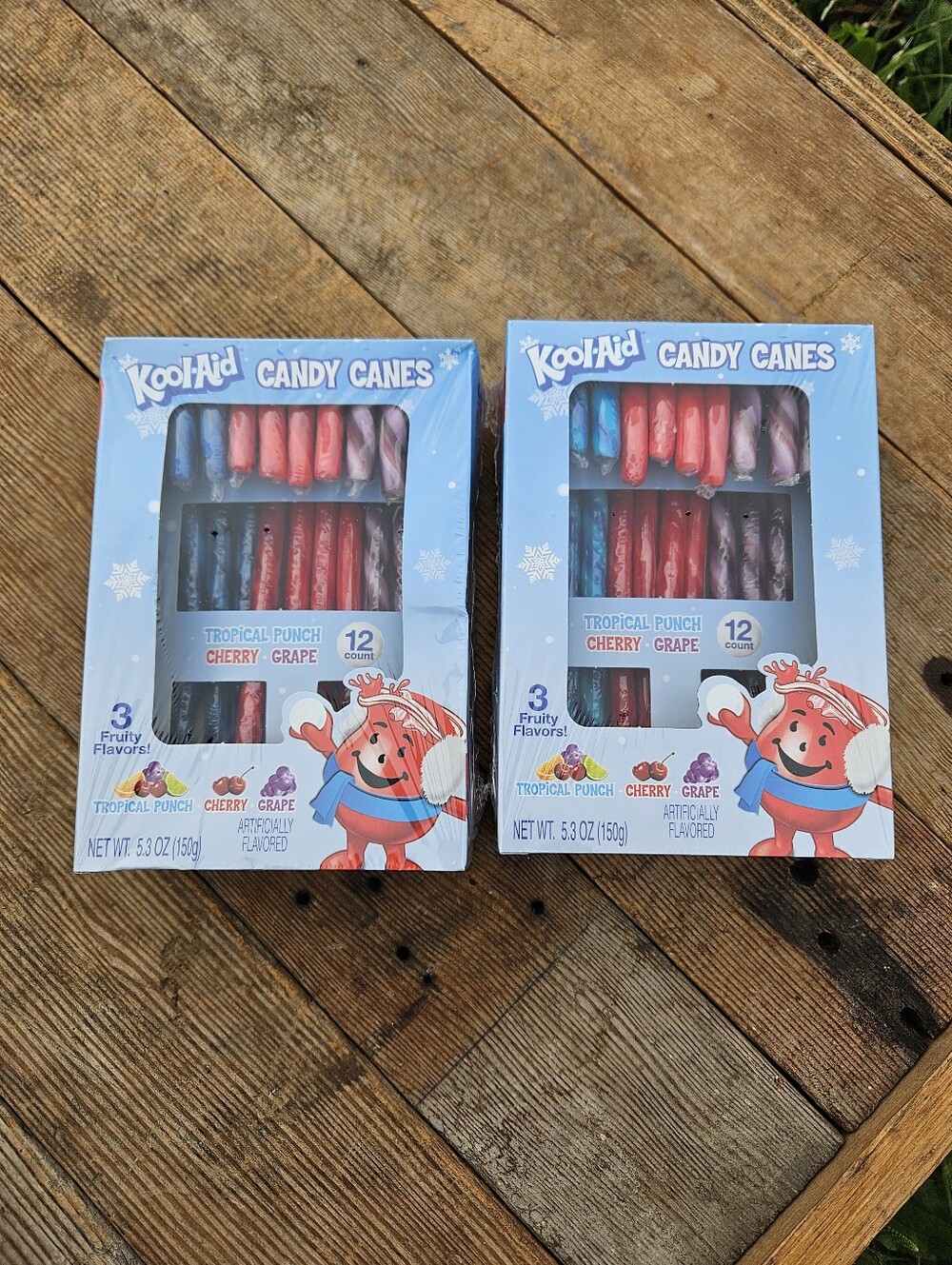 Kool-Aid Candy Canes - Tropical Punch, Cherry, Grape - 24 count (2 boxes of 12)